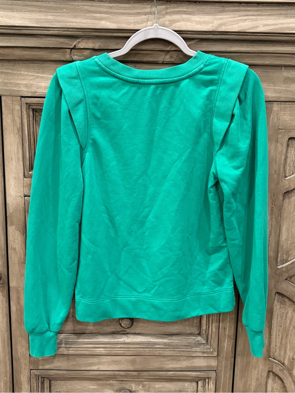 EUC Women's LOFT Kelly Green Long-Sleeve Crewneck Lightweight Sweatshirt (XXS) - Picture 3 of 6